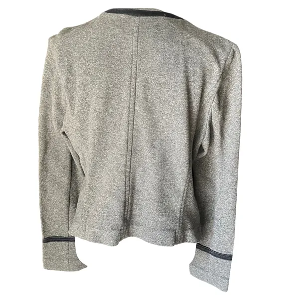 LOFT Gray Jacket Blazer‎ Womens Size L Button Up Career Casual Cadet Neutral - Image 3