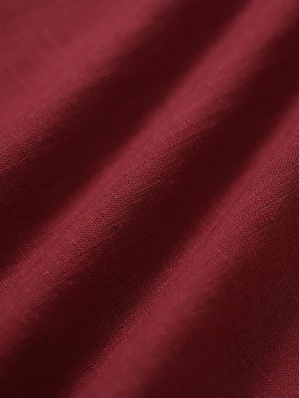 Berlook Wine Red V Neck Plaeted Beach Dress - Image 8