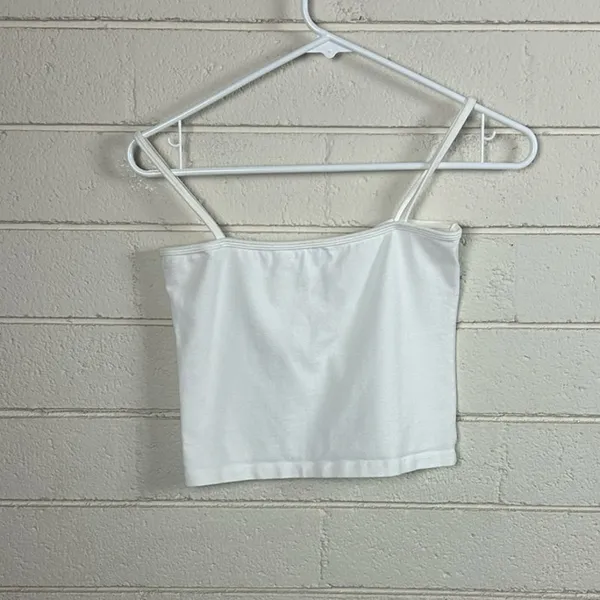 Brandy Melville White Cropped Tank one size - Image 7