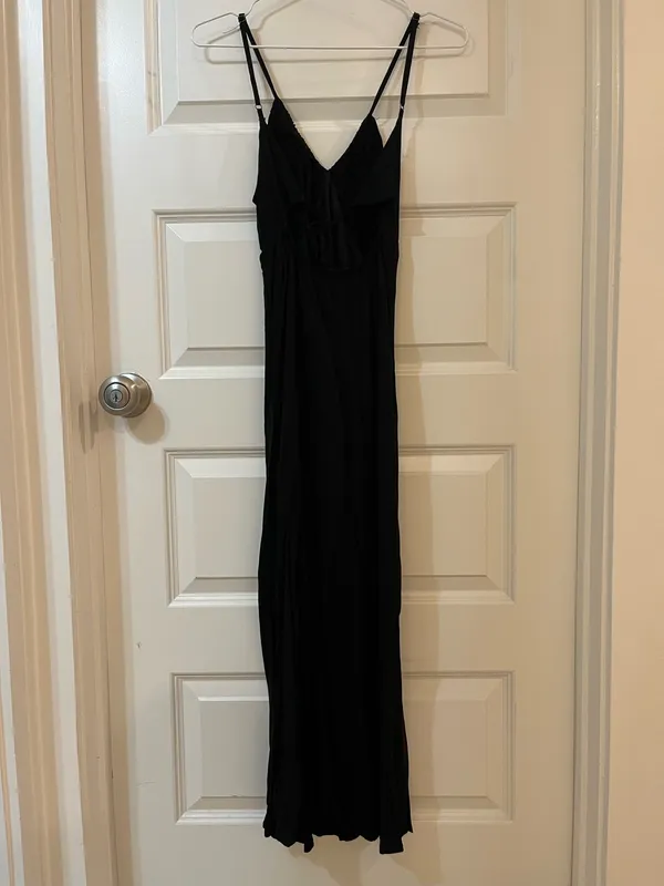Size S Wild Fable Spaghetti Strap Black Double Lined Midi Dress - Image 2