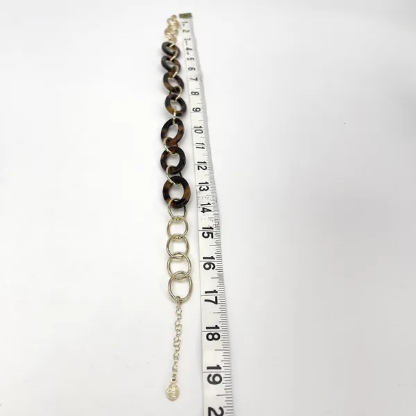 LOFT Necklace Tortoise Shell Gold Tone Oval Link Chain Preppy Chic Mob Wife City - Image 9