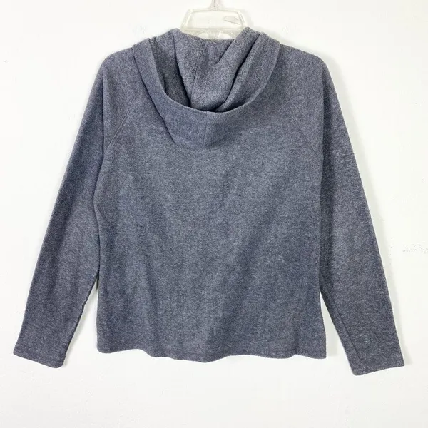 Gap Women’s Grey Terry Fleece Zip Up Lightweight Hooded Jacket Size M - Image 2