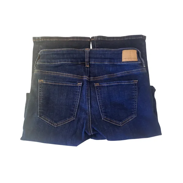 American Eagle Kick Boot Jeans Womens 4 Dark Blue Excellent Next Level Stretch - Image 7