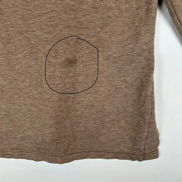 Haven Well Within Brown Johnny Collar V-Neck Pullover Sweatshirt Pockets Small - Image 9