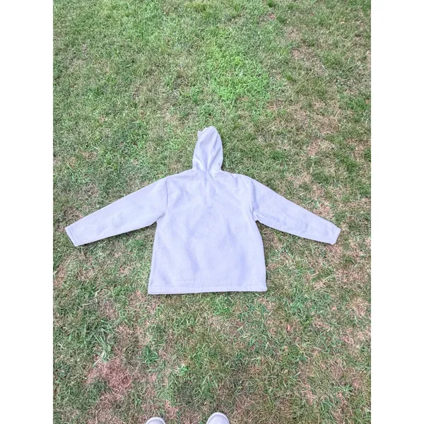 Disney Eeyore Womens Medium Cream Fleece 1/4 Zip Hoodie Winnie the Pooh Pullover - Image 9