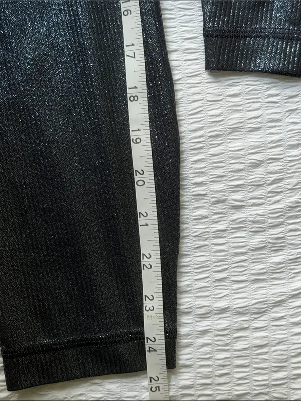 lululemon athletica Metallic Black High-Rise Ribbed Leggings - Image 6