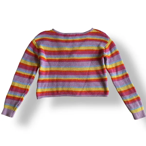 Revolve Lovers + Friends Camino Cropped Sweater in Bright Rainbow Pastel Size‎ S - Image 5