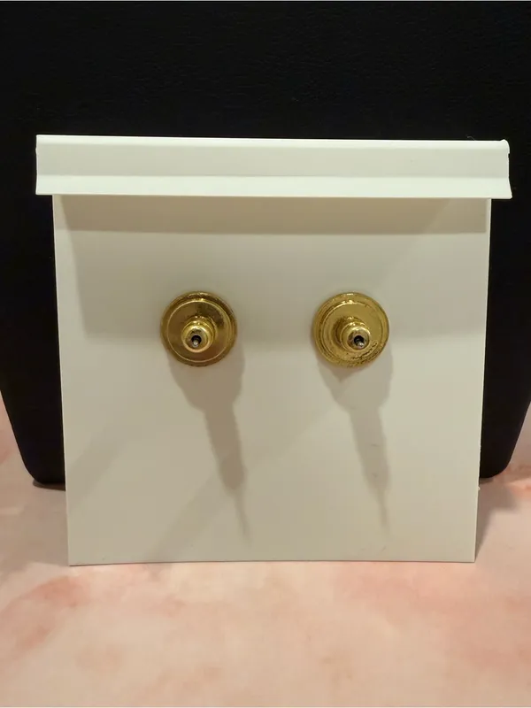 Tory Burch | Gold Plated & Mother of Pearl Medallion Earrings | Small/Med - Image 3