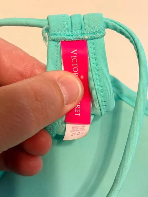Women's Victoria's Secret Tie-Back Seafoam Green Bikini Swim Top 32DD - Image 3