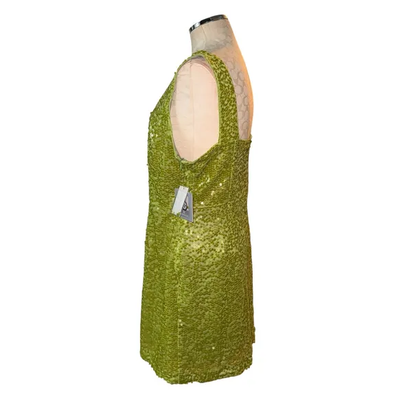 Marc New York Andrew Marc Lime Green Sequin Mini Dress Women's Size 14 NWT - Image 2