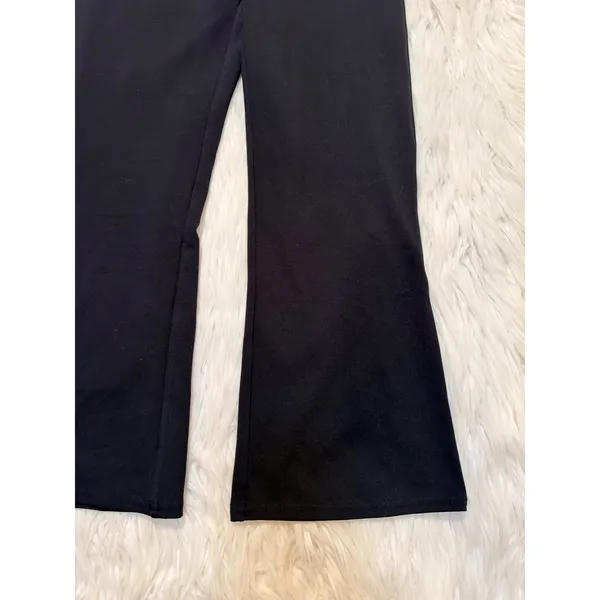 Halara Womens Sz Small Regular Cropped Flare Trouser Black Pull On Ponte Pockets - Image 6