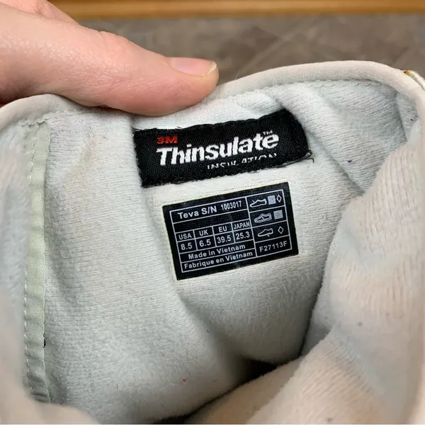 Teva Winter/Snow Boots 3M Thinsulate White/Gray Size 8.5 - Image 8