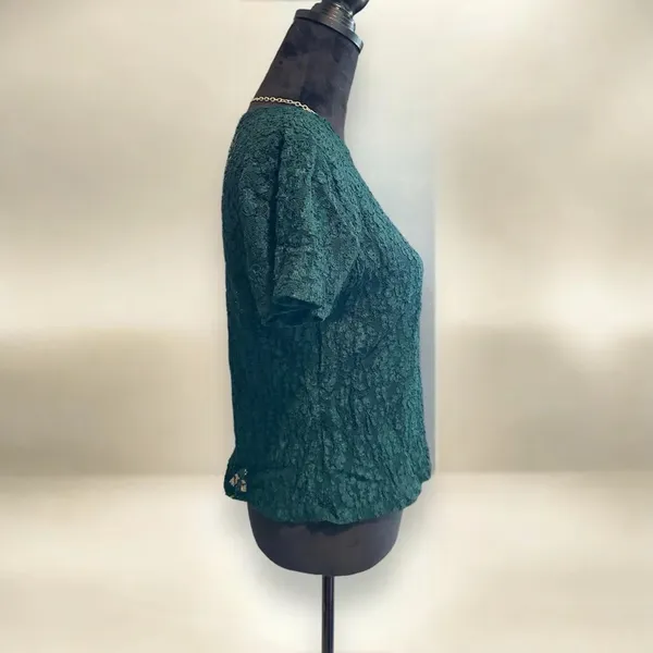 Victoria‎ Secret vintage lace hunter green sheer top large - Image 3