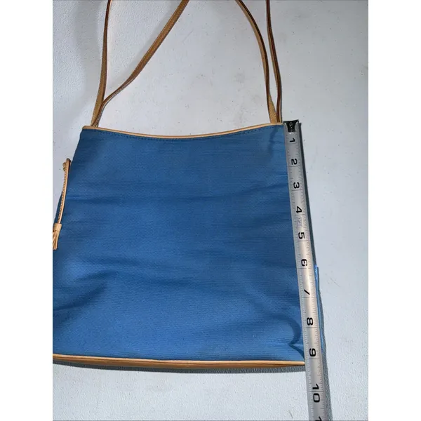 Ralph Lauren Shoulder bag Blue Fabric Tan‎ Leather Trims - Image 6