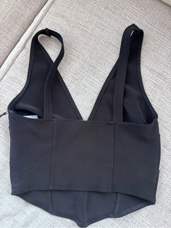 Abercrombie & Fitch Black Corset Crop Tank Top | Size Small - Image 6