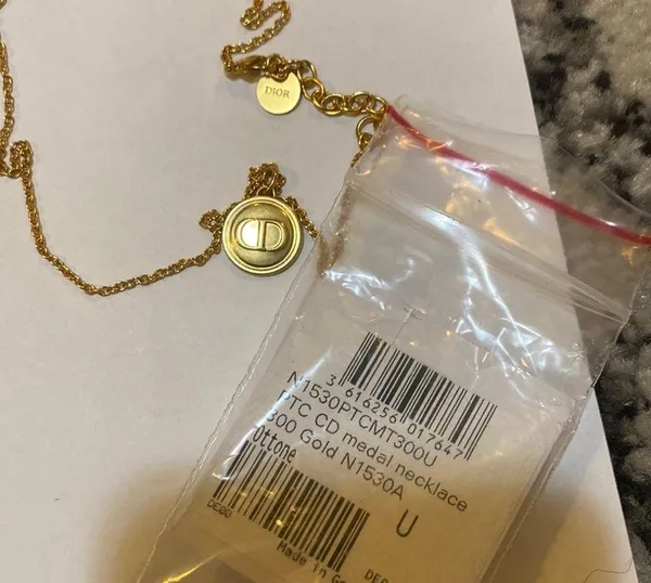 Christian Dior Petit CD Necklace Gold-Finish Metal - Image 4
