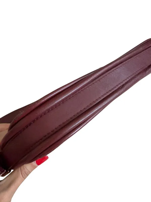 CARTIER Vintage Must Line Bordeaux Suede Calfskin Leather Crossbody Bag - Image 9