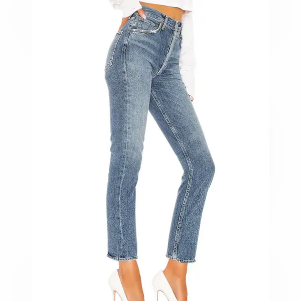 AGOLDE Riley High Rise Straight Crop Jeans Rigid Cotton‎ Denim - Image 4