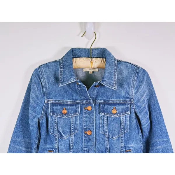 Madewell Womens Denim Trucker Jacket Small Blue Button Front Casual Fall Country - Image 5