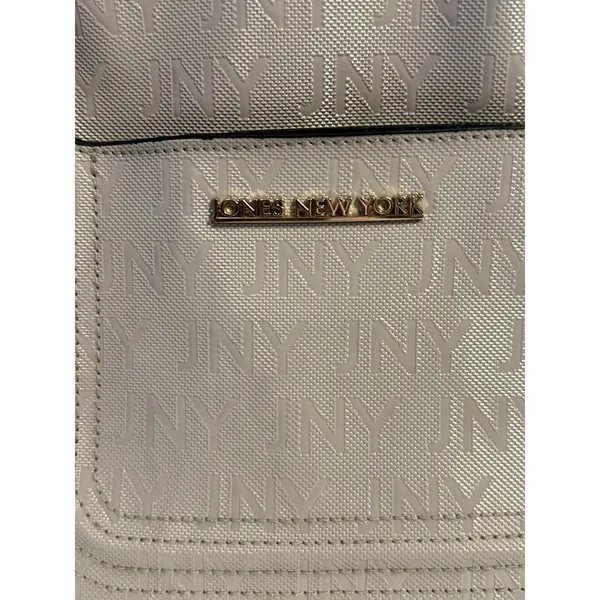 Jones New York JNY Mini Backpack Dusty Lavender Taupe Monogram Purse - Image 3