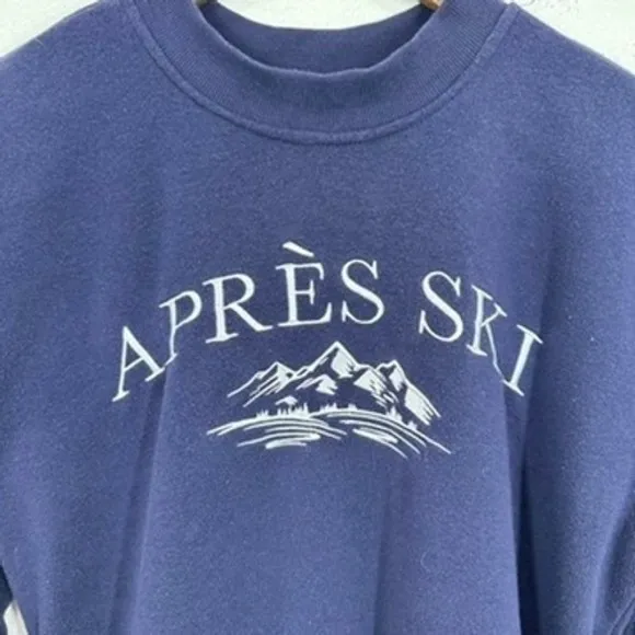 Better/Together Apres Ski Sweatshirt‎ Small Pullover Crewneck Winter Snow Navy - Image 2