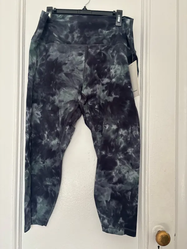 Lululemon Align High Rise Pant 25” Diamond Dye Silver Blue Tidewater Size 20 - Image 2