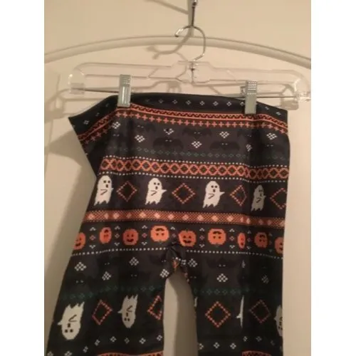 No Boundaries Halloween Womens Juniors Pumpkin Ankle Leggings Size Medium - Image 8
