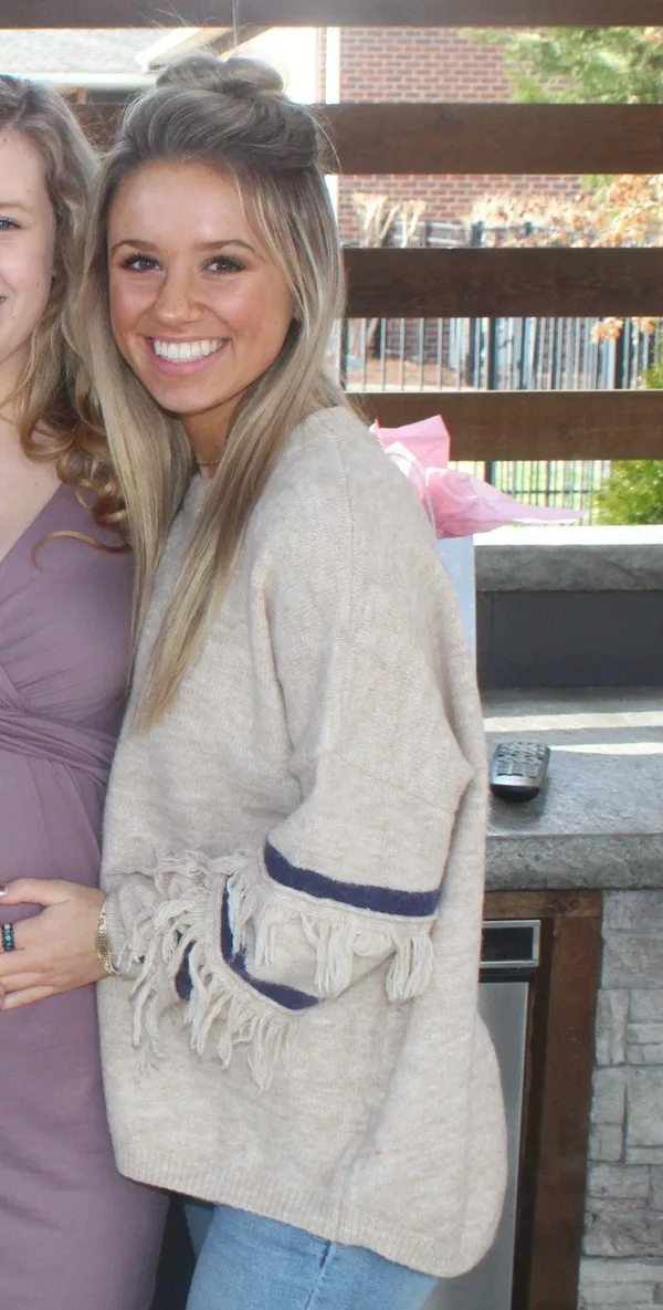 Tan Sweater With Ruffled Sleeves - Image 4