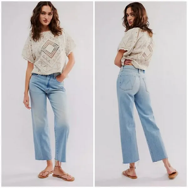 💕MOTHER SUPERIOR💕 The Rambler Zip Ankle Fray Jeans ~ I'm With the Band 29 NWT - Image 2