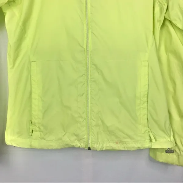 Columbia Bright Neon Yellow Green Packable‎ Lightweight Rain Jacket M - Image 4