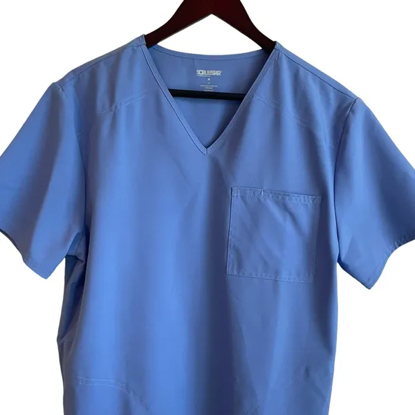 Scrubstar Women Scrub Top M Blue‎ Medical Uniform Nurse Workwear Dental Casual - Image 8