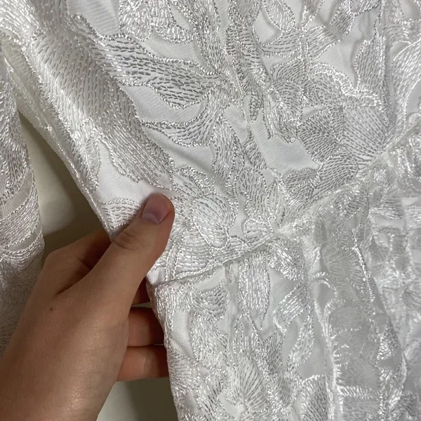 Lulus My Clarity Ivory Mesh Floral Embroidered Romper size S - Image 10
