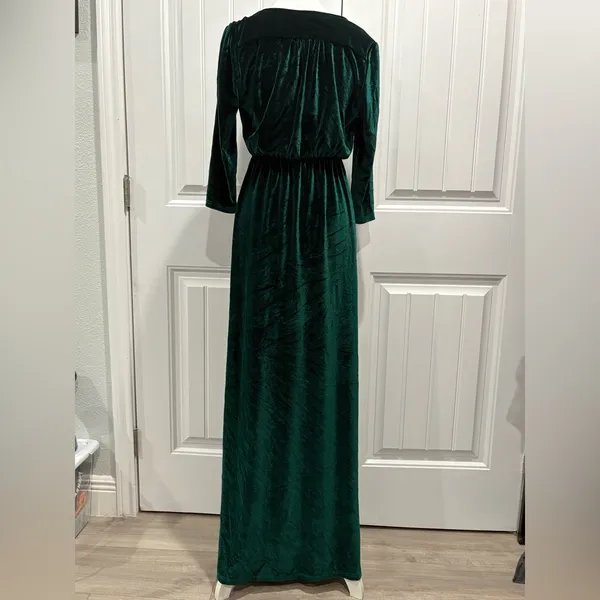 Baltic Born Deep Green Velvet Maxi Dress - Image 2