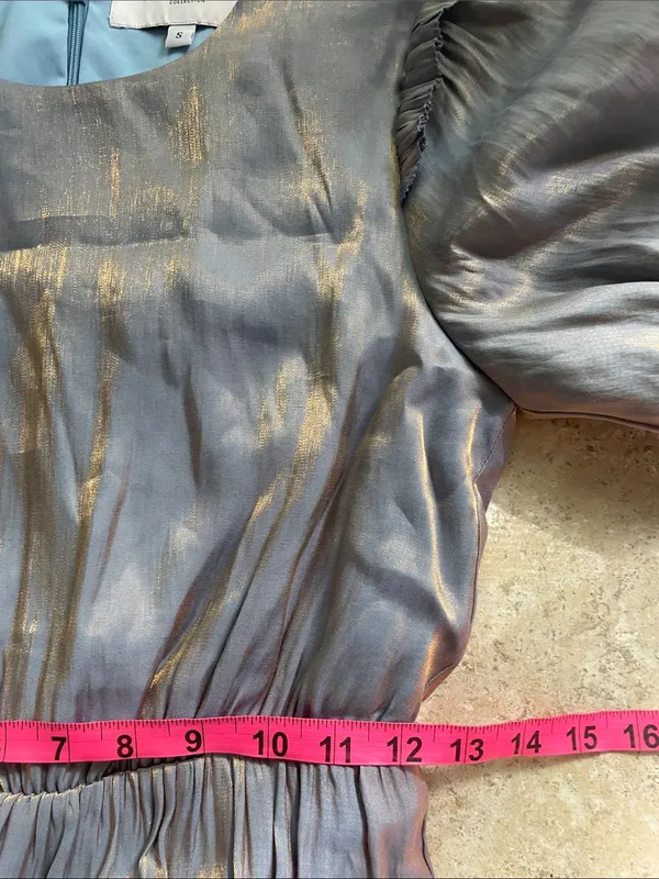 Jessakae Francis Metallic Flute Midi Dress - Image 14