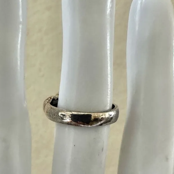 Unique Sterling Silver & 14K Gold Ring with Blue Faceted Stone - Image 2