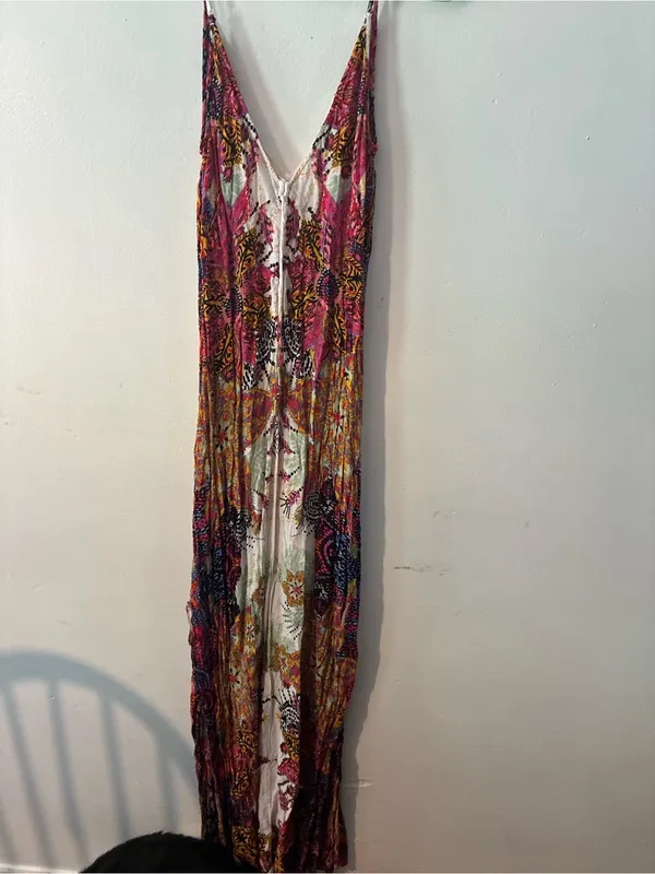 Free People Boho Printed Maxi Dress Colorful Festival Beach Dress XS - Image 3