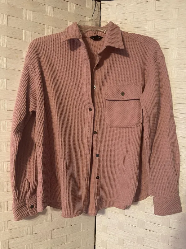 BUFFALO WAFFLE BUTTON-DOWN TOP WOMENS SIZE XS (Midday Rose) Country - Image 2