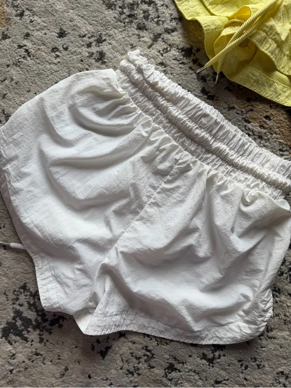 Forever 21 Yellow & White Elastic Waist Athletic Shorts Duo - Image 5