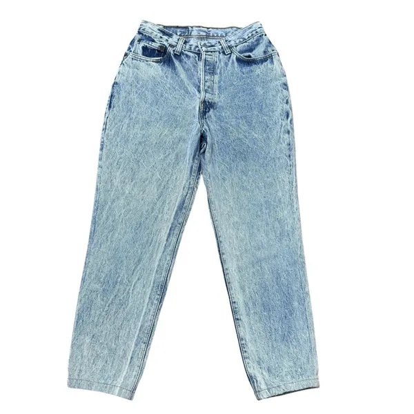 Vintage Levis 501 Women 9 Acid Wash High Rise‎ Tapered Jeans17501-0109 - Image 2