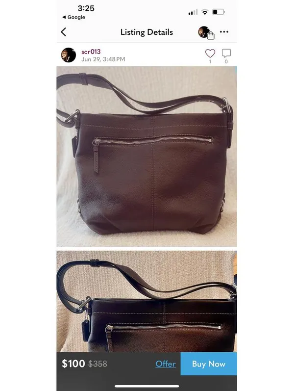 COACH Brown Leather Shoulder Bag - Image 9