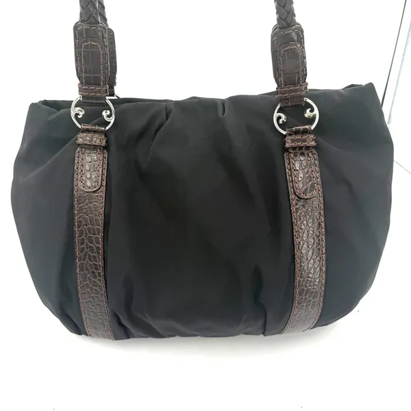 Brighton Black & Brown Leather Rhianna Nylon Shoulder Bag Handbag - Image 8