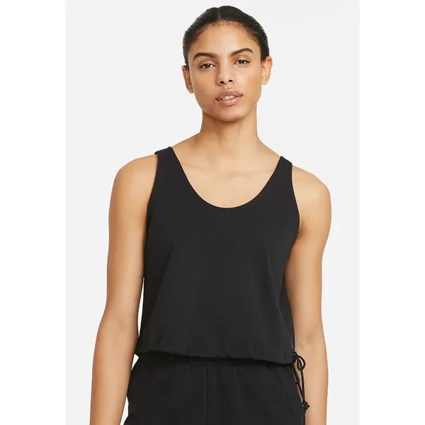 Nike Black Yoga Tank Top Tie‎ Waistband Scoop Neck Womens Size Medium - Image 3