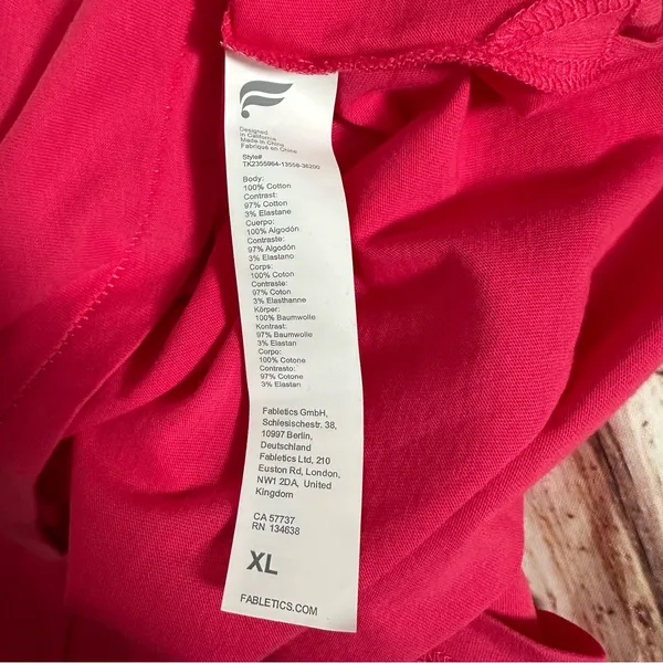 Fabletics Raspberry Fizz Pink 100% Cotton Athletic Tank Top Size XL - Image 12