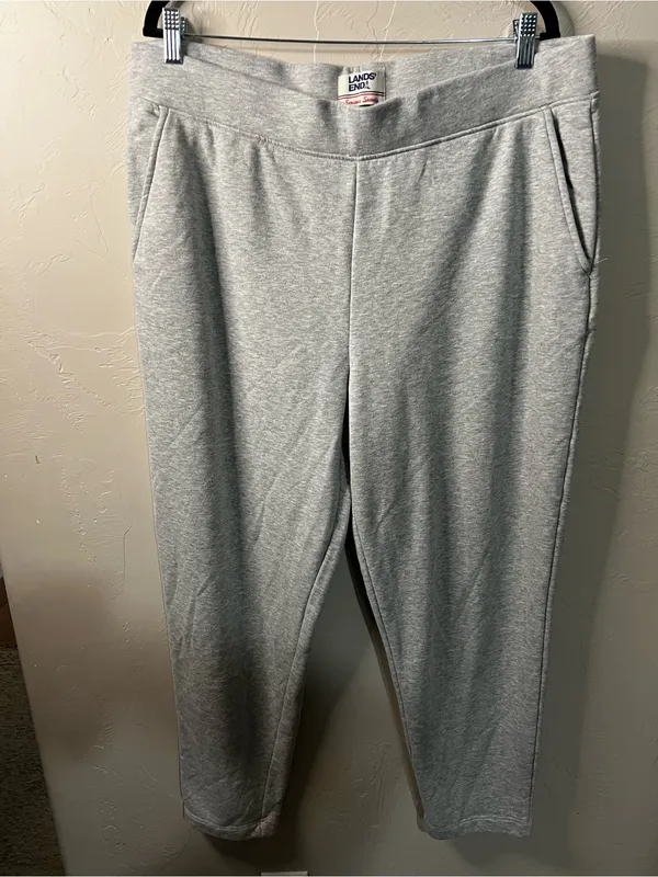 Lands’ End Serious Sweats Gray Straight Leg Cozy Lounge Sweatpants - Image 2