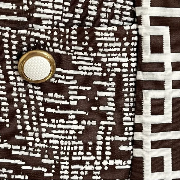 NWT Women's Julian Taylor Brown‎ White Geometric Pattern Shift Dress Size 6 - Image 3