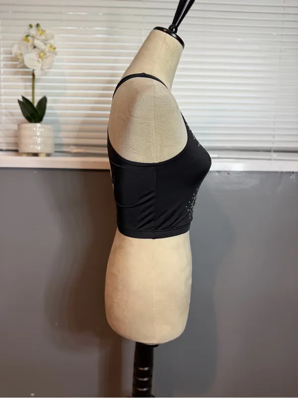 Weissman Black Dancewear Bodysuit Top Size M - Image 4