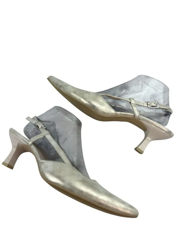 *Paul Green Tabitha Kitten Heels Womens Size 7 Metallic Gold Ivory Quiet Luxury - Image 9
