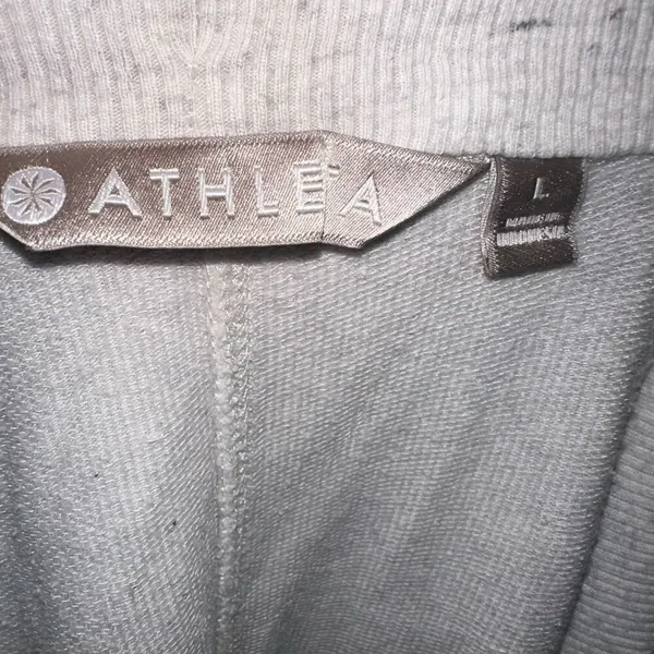 Athleta heathered gray drap front L Athleisure cardigan - Image 3
