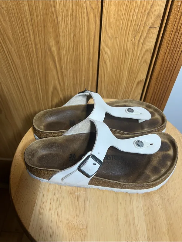Birkenstock White Thong Sandals - Image 4