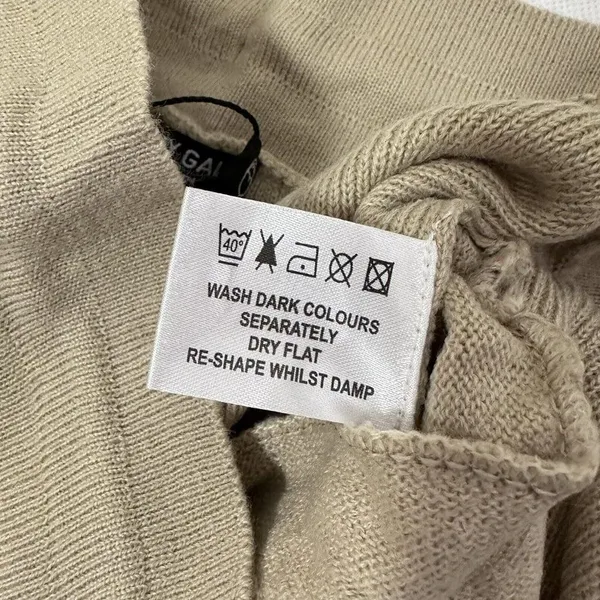 Nasty Gal Womens Pants Neutral Tan Knit Sweater Lounge Jogger Pockets Soft 6 - Image 5